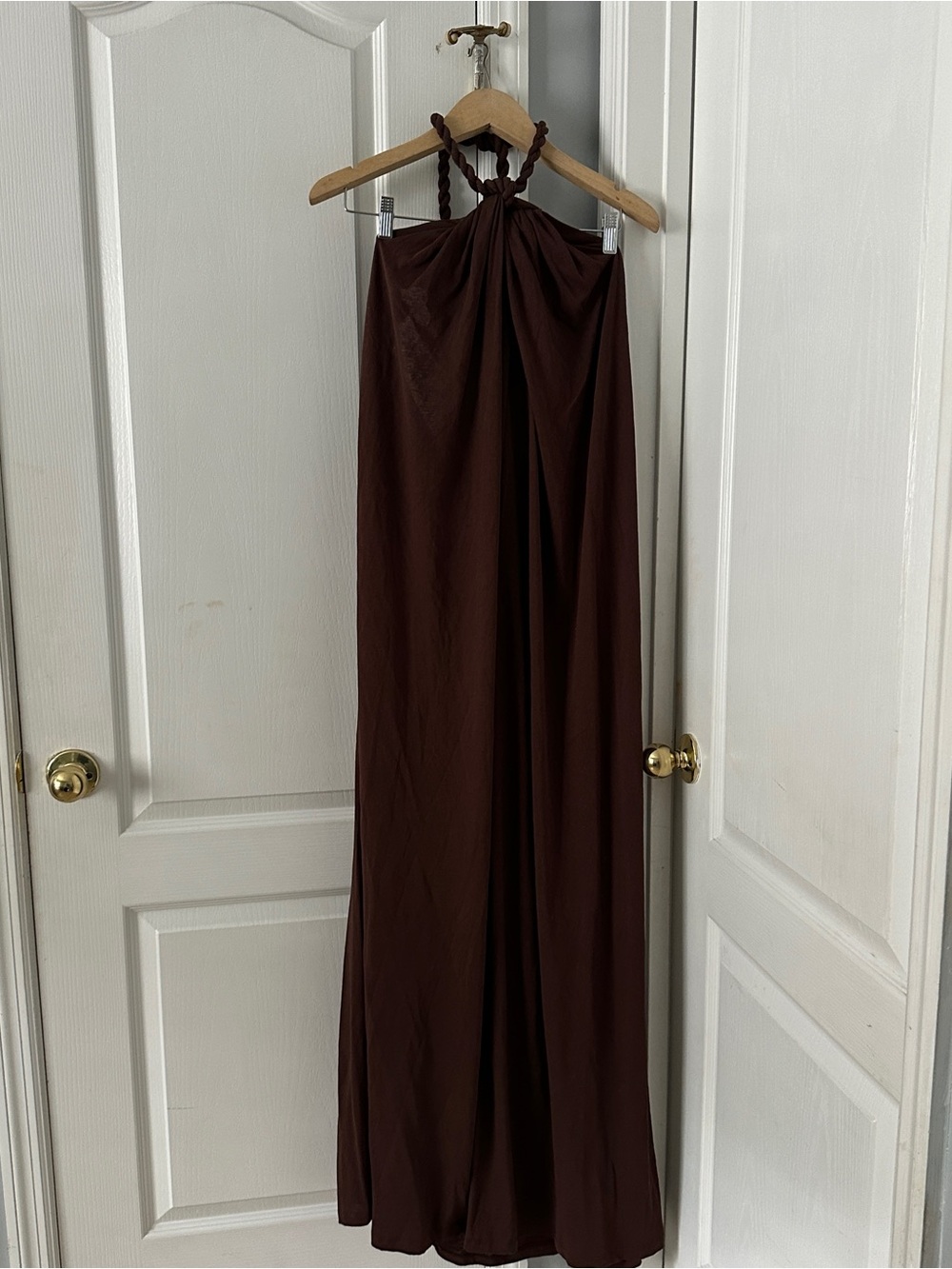 Eloquii - Dark Brown Halter Maxi Dress